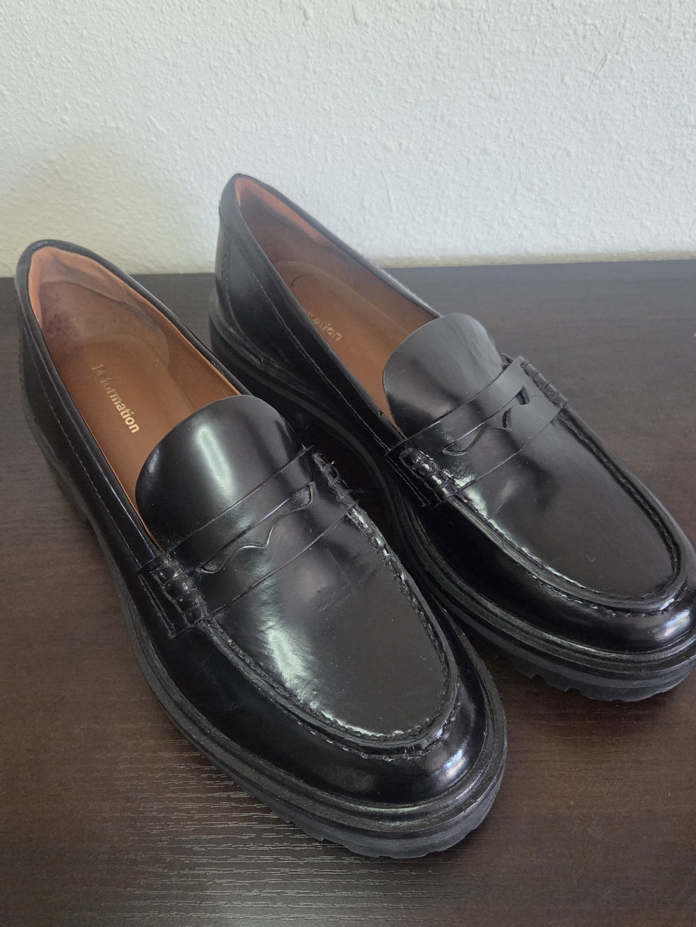 Reformation Agathea Chunky Loafer Black Size 6.5